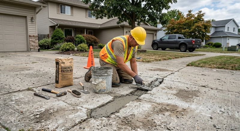 Concrete Driveway Crack Repair in Corpus Christi, TX