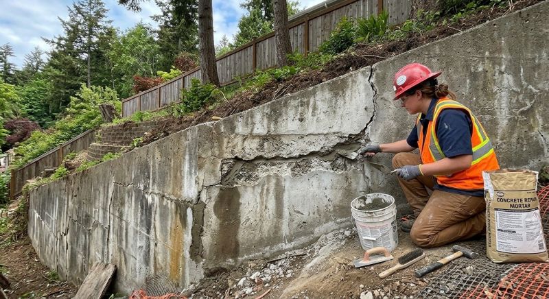Concrete Retaining Wall Repair in Corpus Christi, TX