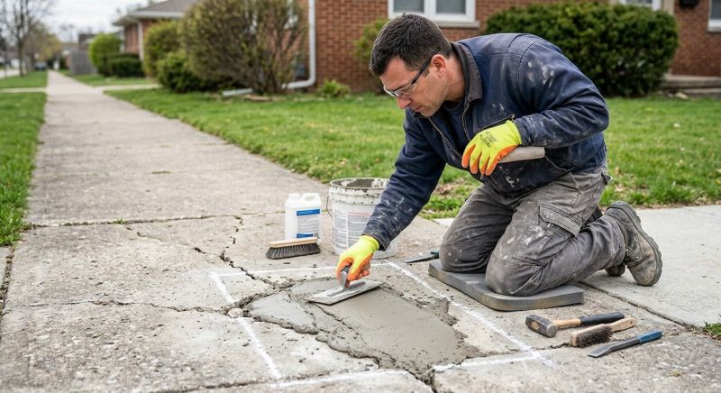 Cracked Sidewalk Repair in West Des Moines, IA
