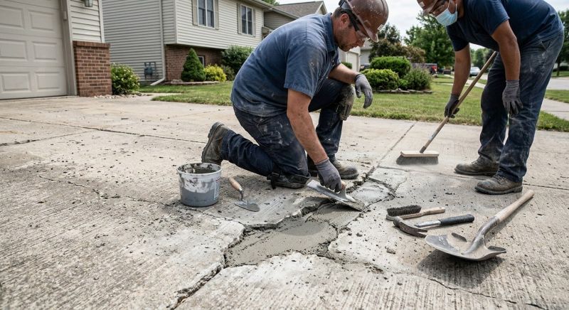 Cracked Slab Repair in West Des Moines, IA