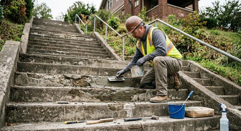 Cracked Stairs Repair in West Des Moines, IA